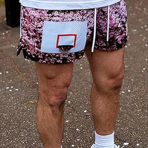 Shorts de sport camouflage pour homme OEM en coton épais avec impression par sublimation, logo personnalisé, pour la course et le fitness, avec cordon de serrage - Product Image 5