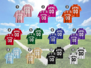 Custom Sublimated American Football Jersey V Neck <b>Short</b> Sleeve Unisex Breathable <b>Mesh</b> Teamwear for Adults All Seasons - Product Image 5