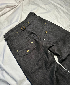 Jean en denim délavé foncé pour homme, taille haute, coupe ample, jambe large, en coton, style décontracté automne, prix de gros 2026 - Product Image 4