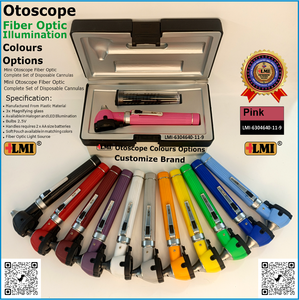 Ensemble d'instruments de diagnostic fiables à fibre optique rose, otoscope manuel léger pour usage clinique - Product Image 2