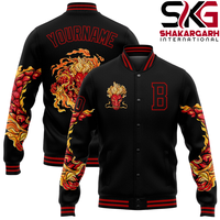 Veste pour homme personnalisable avec nom et numéro, style varsity, bomber de baseball, vêtement d'extérieur, tenue d'équipe, imprimé urbain