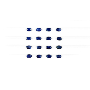 พลอยไพลินสีน้ำเงินธรรมชาติทรงรีขนาด 4x6 มม. แบบไม่ผ่านการปรับแต่ง, พลอยไพลินสีน้ำเงินธรรมชาติทรงเหลี่ยมสำหรับทำเครื่องประดับ - Product Image 1