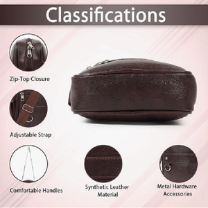 Leather Crossbody Sling <b>Bag</b> with Adjustable Shoulder Strap for Travel, School, <b>College</b> & Everyday Use - Product Image 3