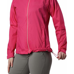 Hot Pink Women Windbreaker <b>Jacket</b> Full Zip Hooded Outdoor Sporty Coat Water Resistant <b>Lightweight</b> Activewear For <b>Ladies</b> - Product Image 2