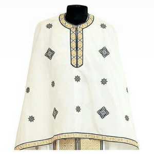 Ensemble de vêtements de prêtre orthodoxe brodés sur mesure, design croix or blanc, qualité supérieure, unisexe adulte, vêtements religieux ShineWays - Product Image 3