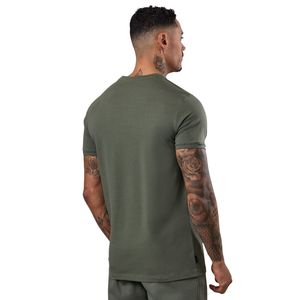 Camiseta Deportiva Casual para Hombre, Cuello Redondo, Manga Corta, Color Verde Oliva, 100% Algodón Transpirable, para Gimnasio, Entrenamiento - Product Image 2