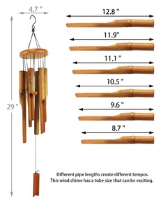 Sustainable Handcrafted Bamboo Wood <b>Wind</b> <b>Chimes</b> Biodegradable Natural Crafts Patio Balcony Hanging Decoration - Macy - Product Image 6