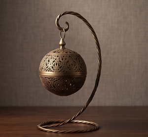 Handmade Metal <b>Incense</b> <b>Cone</b> Holder Hanging Spherical Ball Burner Twisted Gooseneck Stand - Product Image 3