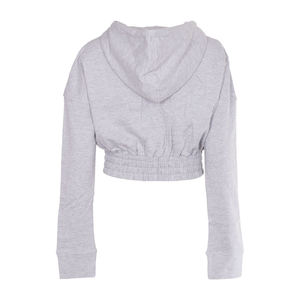 Sweat-shirt à capuche court surdimensionné pour femmes, en molleton 100% coton, brodé, manches longues, athleisure pour l'hiver - Product Image 4
