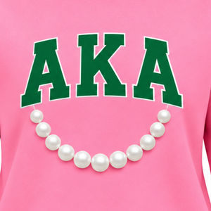 Sudadera de cuello alto rosa para mujer con estampado personalizado de letras de hermandad, cómoda, de manga larga, estilo casual para hermandades - Product Image 6