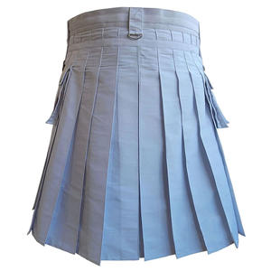 Kilt en cuir blanc pour hommes avec chaîne, mode écossaise des Highlands, vêtements gothiques - Product Image 4