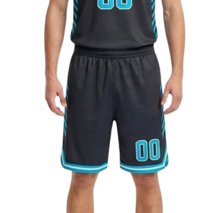 Conjunto de Uniforme de Baloncesto Personalizado para Hombre, Jersey sin Mangas con Cuello en V, Paneles de Contraste en los Hombros, Nombre del Equipo, Número, Pantalones Cortos, 100% Poliéster - Product Image 5