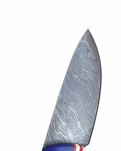 Couteau de cuisine Burraq en acier Damas de qualité industrielle, manche drapeau américain, lame à pointe tombante, bord droit, 9 pouces, personnalisable ODM - Product Image 5