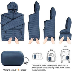 Veste matelassée à capuche pour homme personnalisée, légère et isolante, avec rétention de chaleur de haute technologie, vente en gros OEM - Product Image 6