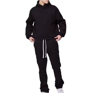 SHAFIQSPORTS Zip Oversized Flare Autumn Heavyweight Fleece Eco-Friendly Hooded Drawstring Closure Two-Piece 100% Cotton Jogger - Product Image 1