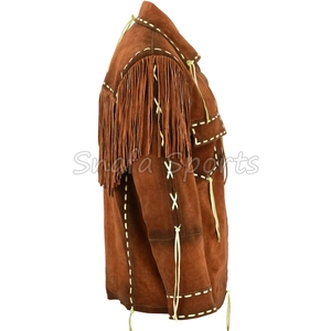 Chaqueta de Cuero Occidental de Alta Calidad con Diseño Personalizado OEM, Chaqueta Casual de Motociclista, Chaqueta Sólida con Cierre para Vaquera - Product Image 4