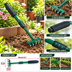 จักรยานพรวนดิน JAYA MATA JM167 ขนาด 13 นิ้ว แบบ 5 ซี่ ทำจากเหล็ก พร้อมด้ามจับ PVC ออกแบบตามหลักสรีรศาสตร์ สำหรับกำจัดวัชพืช พรวนดิน และดูแลสวน - Product Image 5