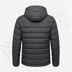 Chaqueta acolchada de algodón ligera e informal para hombre, abrigo de invierno empacable impermeable a prueba de viento con cierre de cremallera, ropa exterior - Product Image 3