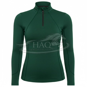 Camiseta de equitación para mujer, transpirable, de manga larga, para competición, con logotipo personalizado - Product Image 1
