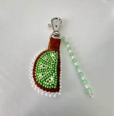 Handmade Eco-Friendly Classic Beaded <b>Keychain</b> with Intricate Beadwork Design and <b>Customized</b> Shape - Product Image 4