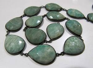 Chaîne connectrice en amazonite en forme de poire, chaîne connectrice en amazonite naturelle en forme de goutte 14x35mm, chaîne de pierres précieuses - Product Image 4