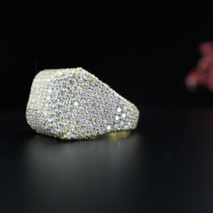 แหวนโมอิสซาไนต์ VVS แบบกำหนดเอง ประดับเพชรเต็มวง ผ่านการทดสอบเพชร เงินแท้ 925 สไตล์ฮิปฮอป แหวนวงกว้างสำหรับผู้ชาย - Product Image 2