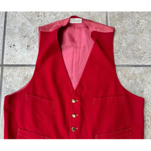 Traditional Vibrant <b>Red</b> 100% Wool Scottish Kilt Vest <b>Waistcoat</b> for <b>Mens</b> Highland Wedding Accessories - Product Image 2