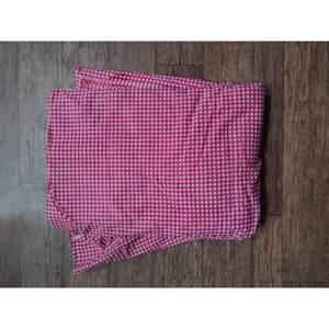 Pink Gingham Checkered <b>Foldable</b> Cosmetic <b>Bag</b> Medium Size Simple Style Textile Material No Zipper Geometric Pattern gift for her - Product Image 2