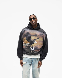 Sweat à capuche unisexe surdimensionné en molleton de coton anti-boulochage, personnalisé OEM, style streetwear vintage délavé avec broderie - Product Image 5