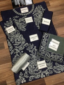 Vestido de seda negro, paquistaní/indio, con trabajo manual y bordado, alta calidad, oferta, 2023 - Product Image 4