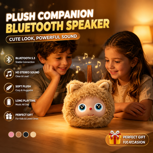 CH-M913 Haut-parleur en peluche, mini haut-parleur de bureau sans fil avec éclairage RGB dynamique LCD Demon Eye, assistant <span class=keywords><strong>vocal</strong></span> IA, son surround HiFi - Product Image 1