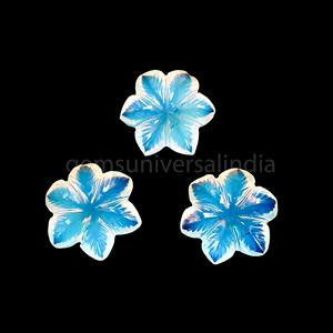 Cuentas de piedras preciosas facetadas de opalita natural talladas a mano con forma de flor de 30mm para la fabricación de joyas de la India a granel - Product Image 5