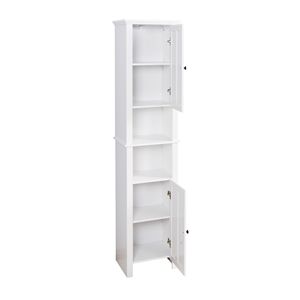 15.75X11.81X66.93 pollici soggiorno armadio in legno con 6 ripiani e 2 porte per il bagno di stoccaggio del pavimento - Product Image 2