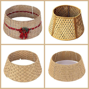 <b>Christmas</b> Natural Large Seagrass Wicker Woven Rattan <b>Tree</b> Skirt <b>Base</b> Cover - Product Image 4