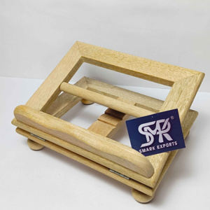 Support de livre réglable en bois élégant lecture mains libres pour la maison cuisine bureau chevet ultime confort serre-livres - Product Image 1