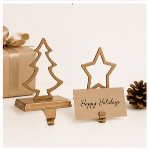 Heavy Duty Weighted Christmas <b>Stocking</b> Hooks Decorative Gold Metal Mantel Hangers For Holiday Socks Reusable Festive Home Decor - Product Image 2