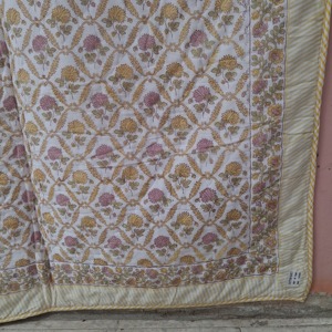Hand Block Print Jaipuri <b>Quilt</b> Handmade Floral Modern Reversible Eco-Friendly Organic Cotton Bedspread Washable Breathable - Product Image 1