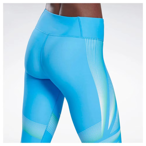 Leggings de cintura alta para mujer, pantalones de yoga elásticos con estampado abstracto azul, pantalones deportivos para entrenamiento físico - Product Image 4