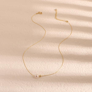 สร้อยคอไข่มุกอเนกประสงค์สไตล์เกาหลีสุดเท่สร้อยคอแบบเรียบง่ายหรูหราพร้อมจี้ไข่มุกสร้อยคอแบบคล้องคอ - Product Image 4