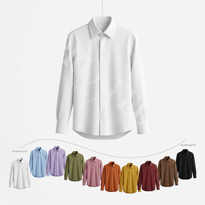 Autumn Outerwear Casual Dress Shirts <b>Jacket</b> Cotton Work Long Sleeve Button Front Pocket Utility Shirt 100% Cotton Dress Shirts - Product Image 1