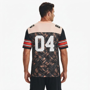 Maillot de football américain pour hommes avec col en V, maillot de football américain à manches courtes pour hommes, maillot de football américain sublimé pour hommes - Product Image 2