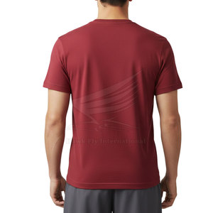 T-shirts pour hommes en coton 100% respirant, coupe classique, col rond, manches courtes, couleur unie personnalisée, strass, qualité supérieure - Product Image 4