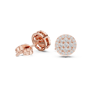 Pendientes de compromiso de oro blanco de 14 quilates con diamantes cultivados en laboratorio para mujer |   Diamante Cultivado Nuevo - Product Image 3