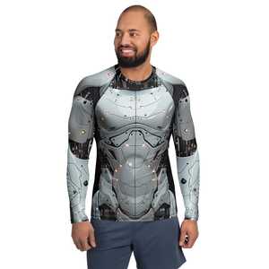 Camiseta de Manga Larga Transpirable para Hombre, Diseño Cyberpunk Robot, Impresión por Sublimación, Secado Rápido, Spandex/Nailon, Sin Costuras - Product Image 1