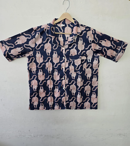 Ensemble de pyjama élégant et luxueux en coton 100% fait main pour femmes, imprimé floqué Jaipuri, vêtements de nuit doux, vêtements de détente d'été, ensemble de pyjama, combinaison de nuit - Product Image 4