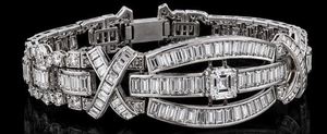 <b>Silver</b> Color Diamond Hip Hop Trendy <b>Charm</b> Bangle Gold Plated Jewelry for Wedding Party Women - Product Image 4