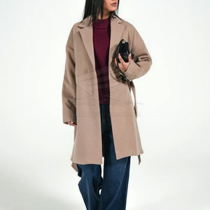 Elegante Abrigo Largo para Mujer con Botones, para Invierno, en Tela de Lona con Exterior de Lana, Diseño Transpirable y Personalizable - Product Image 3