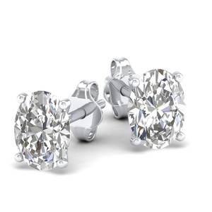 REYES Pendientes de Oro Sólido de 14K con Moissanita de Corte Ovalado de 2.5 Quilates y Cierre de Rosca para Mujer, Regalo de Boda Perfecto, Joyería Fina - Product Image 5