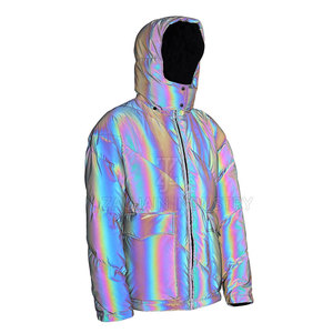 High Visibility Outdoor Wear Rainbow <b>Reflective</b> <b>Jacket</b> Multicolor <b>Reflective</b> Design For <b>Cycling</b> And Night Activities - Product Image 3