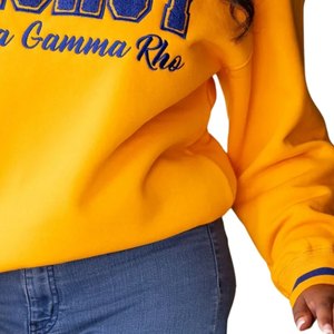 Sweat-shirt universitaire unisexe Sigma Gamma Rho Gold Legacy, style streetwear décontracté, col rond, pour sororité grecque - Product Image 6